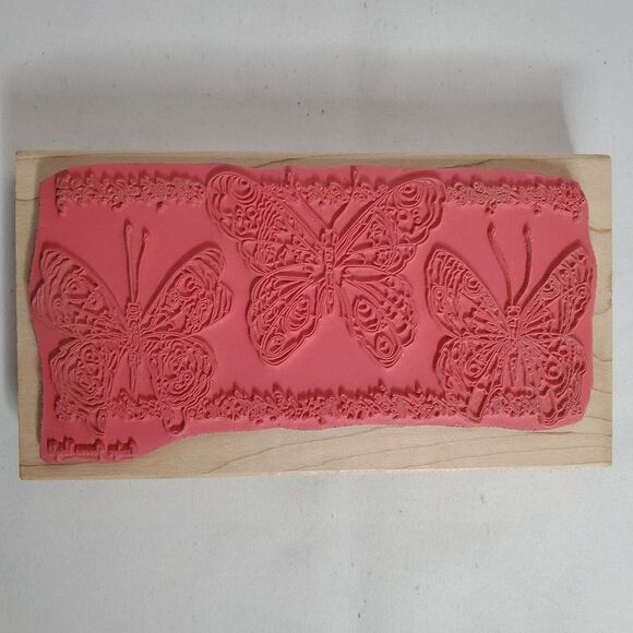 NEW Carolyn Shores Wright Butterflies Butterfly Rubber Stamp 90247 - Picture 2 of 3
